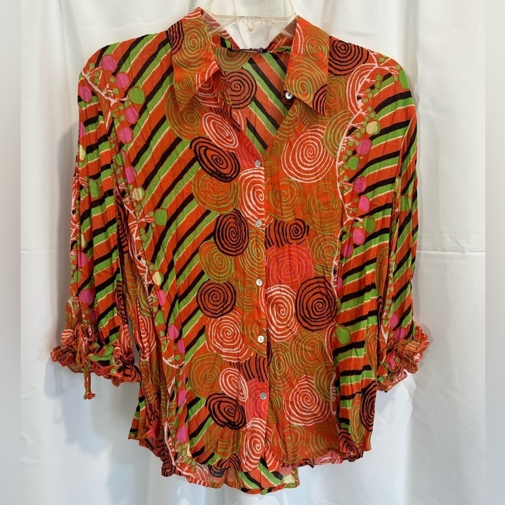 Violet and Claire funky‎ orange blouse XL